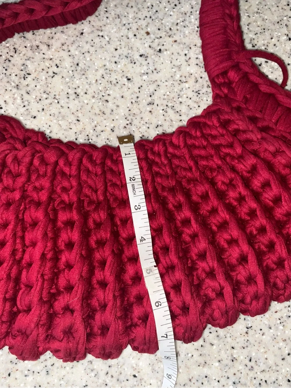 Handmade Burgundy Red Crochet Hobo Shoulder Bag